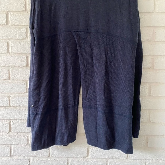 Lululemon Sit In Lotus Split Back Sweater Merino Wool Cardigan Navy Blue Size 10 - Picture 7 of 10
